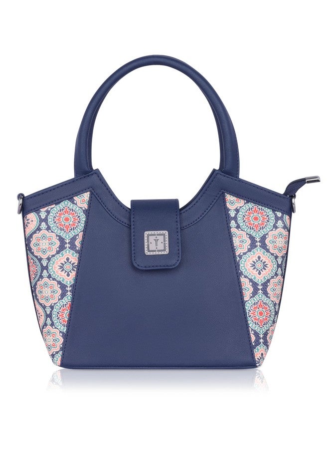 تكساس حقيبة كتف نسائية مصنوعة يدوياً من تكساس | من الجوت | مثالية للمكتب والجامعة (أزرق نيلي ملكي) - Image 1